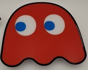 Blinky Red Ghost Light Up Silhouette 8" Wall Sign Works Bandai Namco Retro
